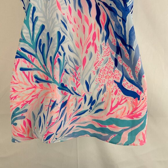 Lilly Pulitzer Dusk Top XS Blue White Pink Adjustable Spaghetti Strap - Picture 9 of 10